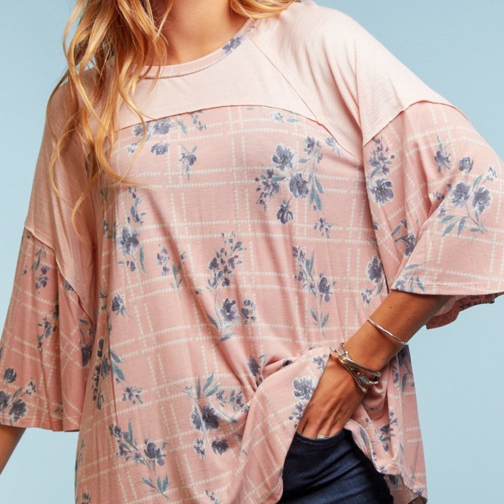 Pink Floral Design  Blouse